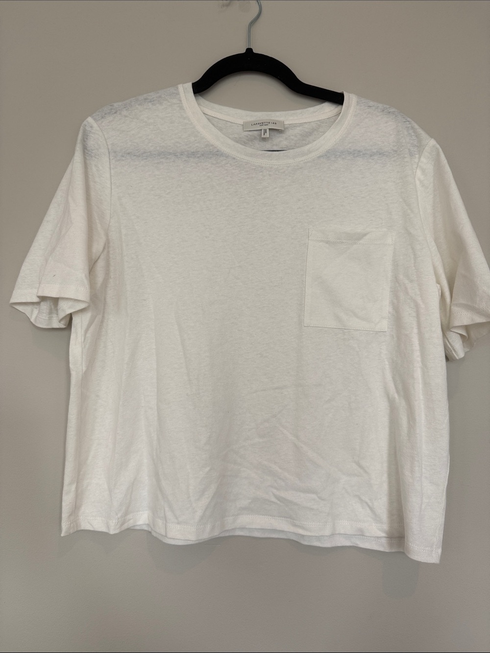 Lafayette 148 New York White Short-Sleeve Pocket Tee